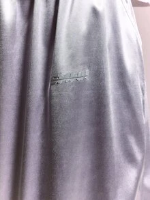 SUMWON Pull-On Satin Finish Wide Leg Bermuda Jorts With Drawstring Waist And Back Patch Pocket For Summer - Light Grey - View 5