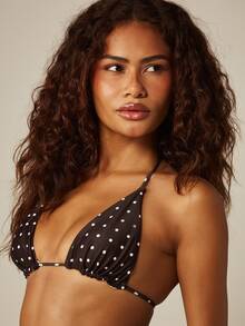 MISSGUIDED Conjunto de bikini reversible con lunares, parte superior triangular y Bottom de corte alto, traje de baño para vacaciones de verano en la playa - Multicolor - Ver 2