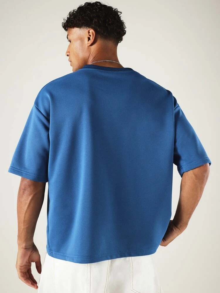 Oversized Football Jersey Style V-Neck T-Shirt With Number 23 Front Print And Contrast Piping Detail
