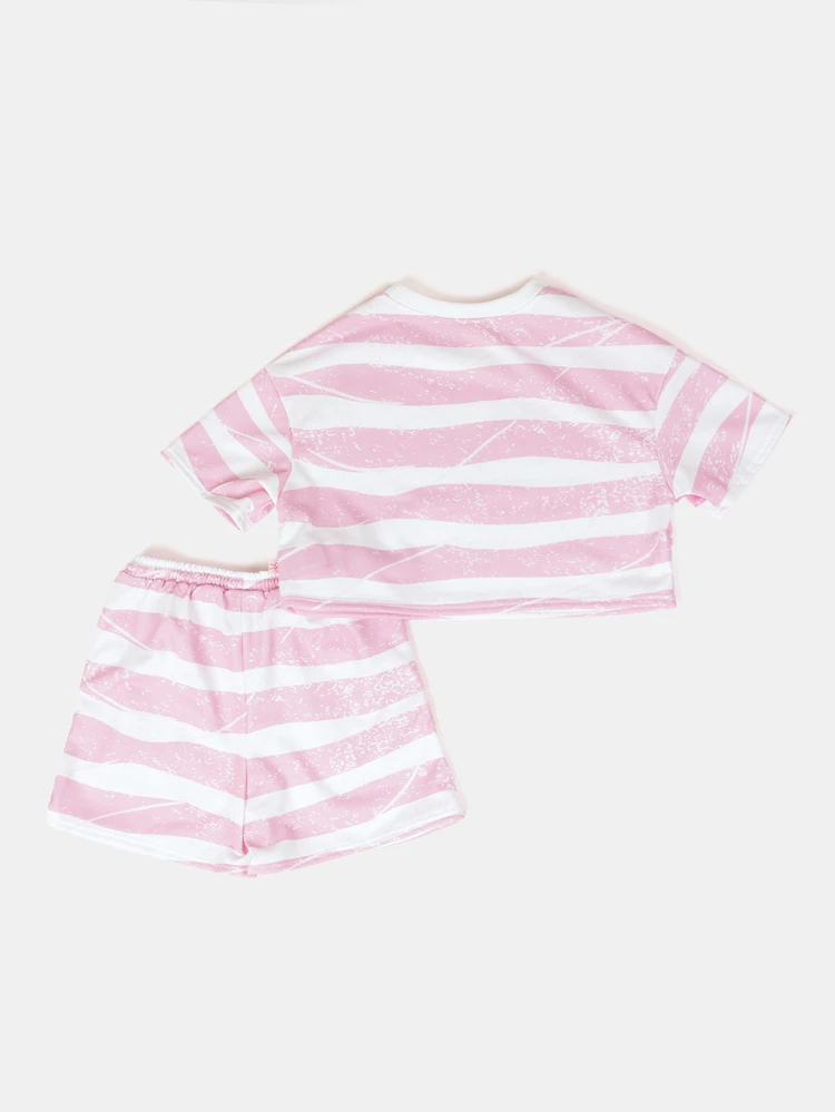 Mädchen Teenager American Flag Muster Crop Top und Shorts Co-Ord Set Vierter Juli Sommer Zweiteiler
