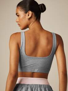 MISSGUIDED Áo ngực thể thao Marl với chi tiết xoắn - Màu Xám nhạt - Xem 3