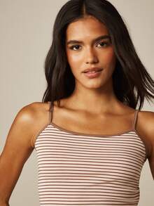 MISSGUIDED Striped Cami Crop Top And Capri Leggings Co-Ord Set Summer Two-Piece Matching Outfit - Multicolor - View 5
