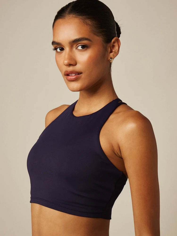 MISSGUIDED Racer Crop Top With Cross Back Straps