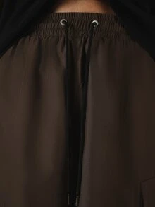 SUMWON Cargo Shorts With Side Pockets And Drawstring Waist Knee Length Relaxed Fit Summer Casual Shorts,Brown Cargo Shorts Men - Brown - View 6