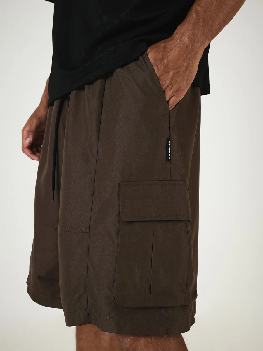 SUMWON Cargo Shorts With Side Pockets And Drawstring Waist Knee Length Relaxed Fit Summer Casual Shorts,Brown Cargo Shorts Men - Brown - View 1