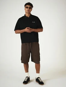 SUMWON Cargo Shorts With Side Pockets And Drawstring Waist Knee Length Relaxed Fit Summer Casual Shorts,Brown Cargo Shorts Men - Brown - View 2