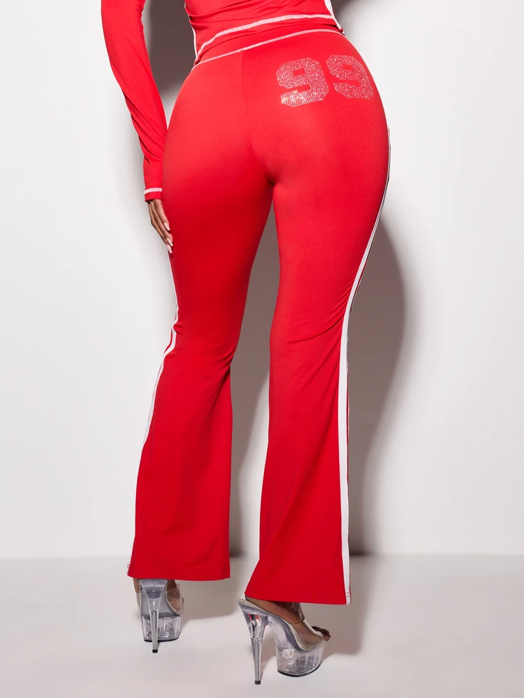 BABYPHAT SDBP772 - JERSEY LEGGINGS WITH SIDE TAPE AND RHINESTONES (WORLD CUP SERIES)