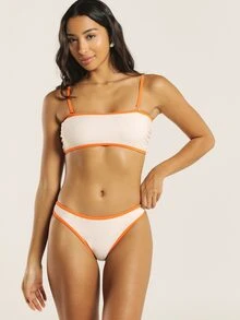 KSTM Celana Bikini Seksi dengan Trim Pita Kontras, Potongan Kaki Tinggi, Pakaian Renang Pantai Musim Panas - MultiWarna - View 3