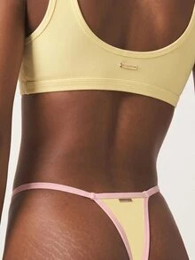 Missguided x Playboy Paquete de 3 tangas tipo G-string con logo de conejo de strass, lencería interior multipack - Multicolor - Ver 2