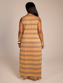 FASHION SZN Kaftán largo maxi de punto fino de ganchillo para playa, talla grande, estilo boho Ibiza, casual, con nudo delantero y corte holgado, para vacaciones, fiesta de verano y festival, solo el kaftán, pantalones se venden por separado - Marrón - Ver 2