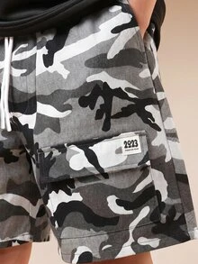 SUMWON Tween Boys Camo Cargo Shorts With Drawstring Waist And Flap Pockets Summer Casual Camouflage - Beige - View 5