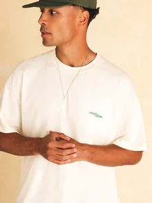 SUMWON Studios Boxy Fit Printed Crew Neck T-Shirt With Short Sleeves And Athletics Club Back Graphic - Beige - View 4
