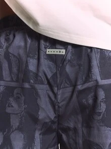 PLAYBOY X SUMWON Printed Swim Shorts With All-Over Photographic Pattern And Elastic Waist For Summer Vacation - Grey - View 7