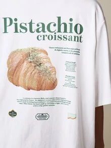 Camiseta Oversize con Estampado de Gelato y Logo Frontal, Camiseta Casual de Verano de Manga Corta y Cuello Redondo - Blanco - Ver 5
