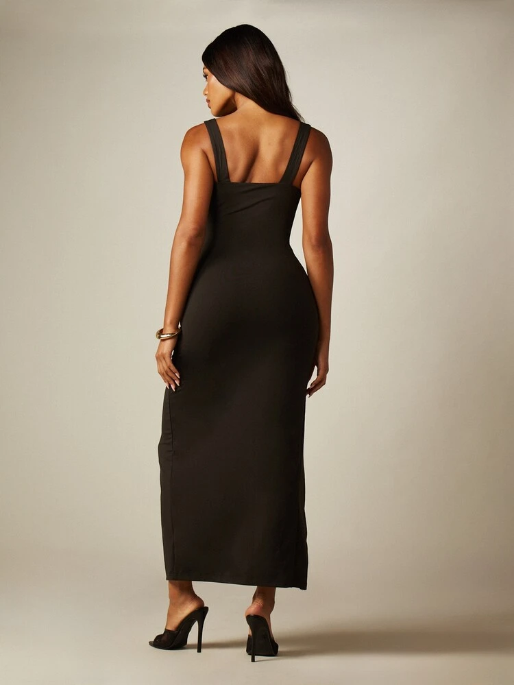 MISSGUIDED Sweetheart Neck Maxi Dress With Front Split