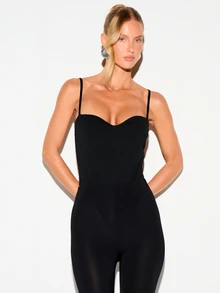 KIZN Sleeveless Sweetheart Moulded Cup Bodysuit - Black - View 4