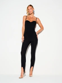 KIZN Sleeveless Sweetheart Moulded Cup Bodysuit - Black - View 3