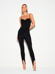 KIZN High-Waist Stirrup Leggings With Sleek Skinny Fit And Stretchy Slinky Fabric For Party Night Out - Black - View 3