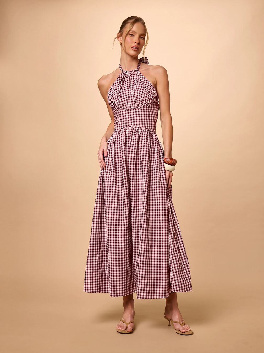 open back gingham dress Somewhere to Go Tie Back Gingham Print Dress  The Obsessions Boutique