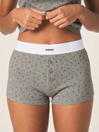 MISSGUIDED Floral Pointelle Ribbed Crop Top And Boyshorts Lounge Set With Elasticated Branded Waistband Cozy Pajama Set