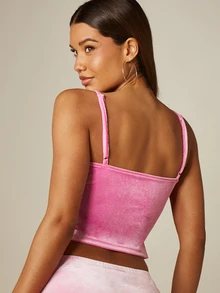 Missguided x Playboy Velvet Mini Skirt With Glitter Logo Print, Low Rise, Y2K Retro Festival Party Skirt - Pink - View 4