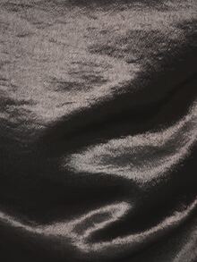 KSTM Satin Finish Cropped T-Shirt With High Neck Short Sleeve Boxy Cut Luxe Metallic Top - Grey - View 6