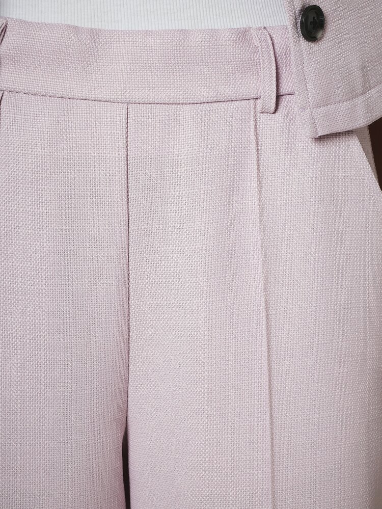 KSTM High-Rise Wide-Leg Tailored Dress Pants With Front Pintuck Seam Detail Smart Casual Office Trousers