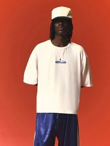 SUMWON Club Boxy Fit Graphic T-Shirt With Multicolor Logo Print On Chest And Full Back For Casual Everyday Wear - White - View 5