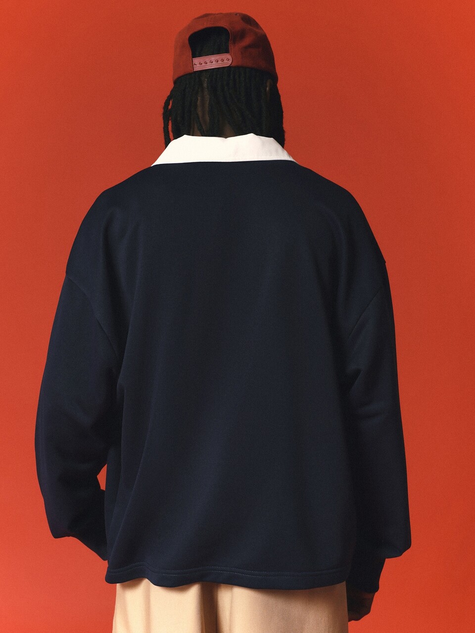 Long Sleeve Rugby Polo Shirt With Contrast Collar Script Logo Embroidery Casual Everyday Wear Fall Winter