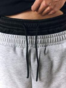 PLAYBOY X SUMWON Bunny Logo Wide Leg Track Pants With Side Stripe Detail Drawstring Waist Relaxed Fit Full Length Bottoms - Grey - View 6