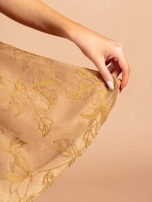 Rouah 女款花卉刺繡肩結式迷你洋裝－夏季洋裝、派對洋裝、超短迷你洋裝、波希米亞風迷你洋裝 - 棕色 - 查看 6