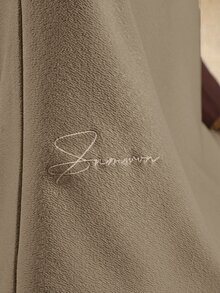SUMWON Kaos Lengan Pendek Regular Fit Bertekstur dengan Bordir Tulisan Khas, Atasan Kasual Musim Panas untuk Sehari-hari dengan Kerah Bulat - Khaki - View 5