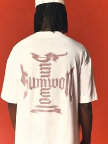 SUMWON Rhinestone Cross Graphic Crop Fit Tee Short Sleeve Crew Neck Boxy Streetwear T-Shirt Summer Casual Top - White - View 1