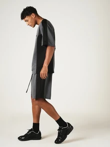 SUMWON Colour Block Oversized T-Shirt And Shorts Co-Ord Set With Crew Neck And Short Sleeves Casual Summer Two-Piece Outfit - Multicolor - View 6