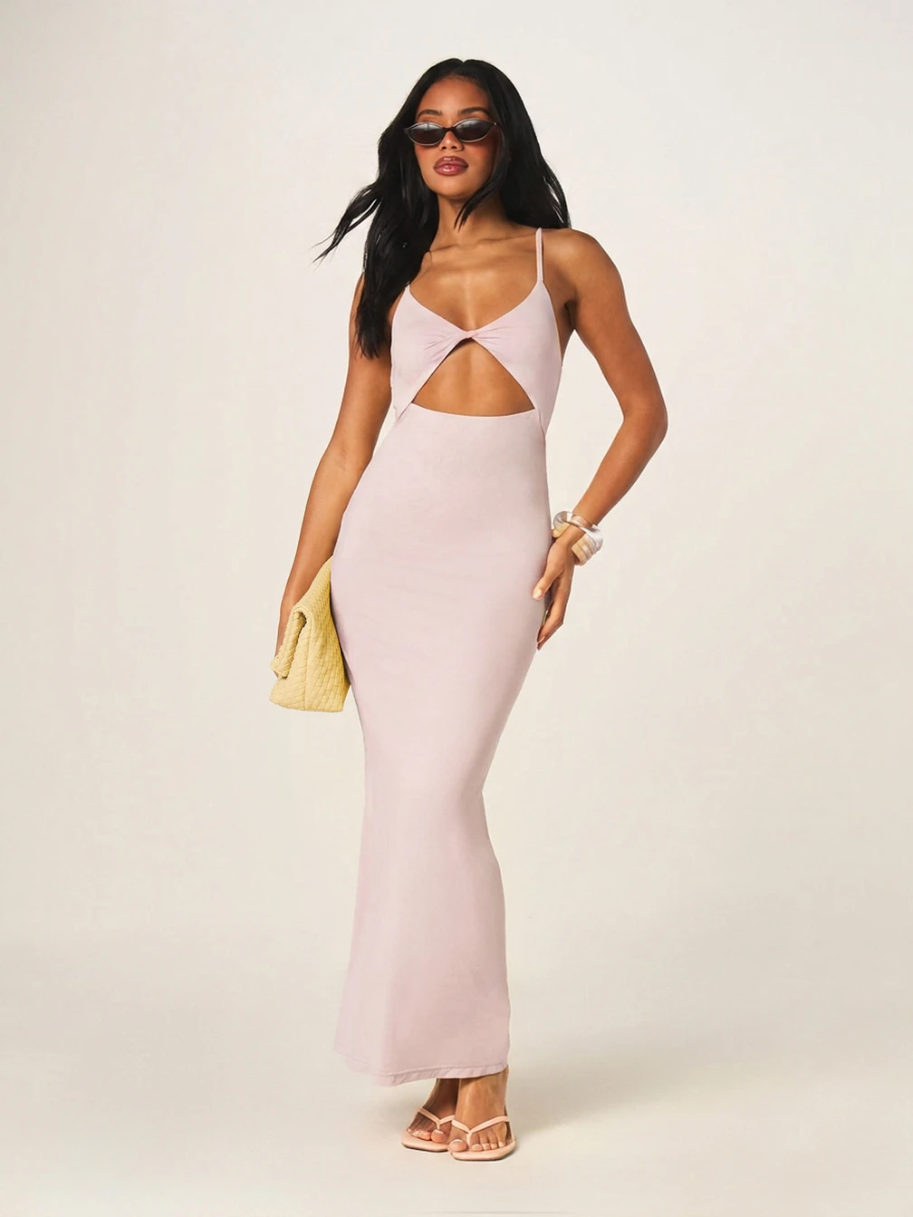 MISSGUIDED Twist Cutout Bodycon Maxi Dress With Back Slit｜MISSGUIDED