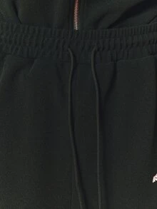 SUMWON Casual Full-Zip Track Co-Ord Set With Contrast Side Panel Detail And Logo Patch - Black - View 7