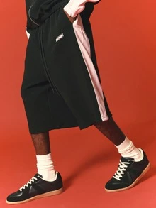 SUMWON Casual Full-Zip Track Co-Ord Set With Contrast Side Panel Detail And Logo Patch - Black - View 5
