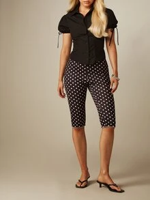 MISSGUIDED Fitted Button-Down Shirt With Puff Sleeves And Tie Detail Cropped Silhouette Spring Summer - Black - View 5