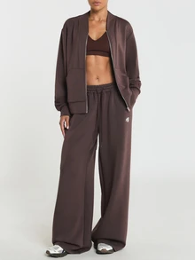 11SKNDS Zip-Up Bomber Sweatshirt With Collarless V-Neckline, Front Patch Pockets, And Silver Zipper Closure For Fall Winter Casual Everyday Wear With Sweat-Wicking & Buttery-Soft, For Gym Workout Fitness, Running, Training & Hy-Rox - Brown - View 4