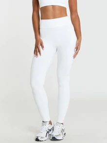 11SKNDS Högmidjade långa leggings med slät komprimerande passform för vardagligt avslappnat bruk, fukttransporterande, stretchiga, smörmjuka, med magkontroll, skulpterande passform och rumplyft, för gym, träning, fitness, yoga, pilatesstudio, löpning, träning och Hy-Rox - Vitt - Visa 4