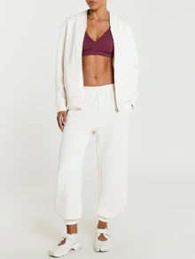 11SKNDS Zip-Up Bomber Sweatshirt With Ribbed Hem, Front Patch Pockets, Tonal Logo Detail, Casual Everyday Layering Essential Fall Winter With Sweat-Wicking & Buttery-Soft, For Gym Workout Fitness, Running, Training & Hy-Rox - Apricot - View 4