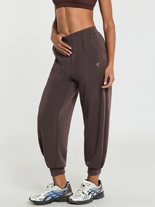 11SKNDS Relaxed Fit Jogger Sweatpants With Elastic Waistband And Ribbed Cuffed Ankles, Side Pockets, Cozy Fleece-Feel Everyday Casual Lounge Pants - Brown - View 1