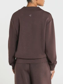 11SKNDS Zip-Up Bomber Sweatshirt With Collarless V-Neckline, Front Patch Pockets, And Silver Zipper Closure For Fall Winter Casual Everyday Wear With Sweat-Wicking & Buttery-Soft, For Gym Workout Fitness, Running, Training & Hy-Rox - Brown - View 2