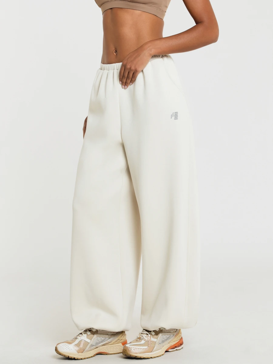 11SKNDS Wide Leg Sweatpants With Elastic Waist Relaxed Oversized Fit Pull On Jogger Pants Casual Everyday Lounge Fleece Style Full Length Palazzo Trousers - Khaki - View 1