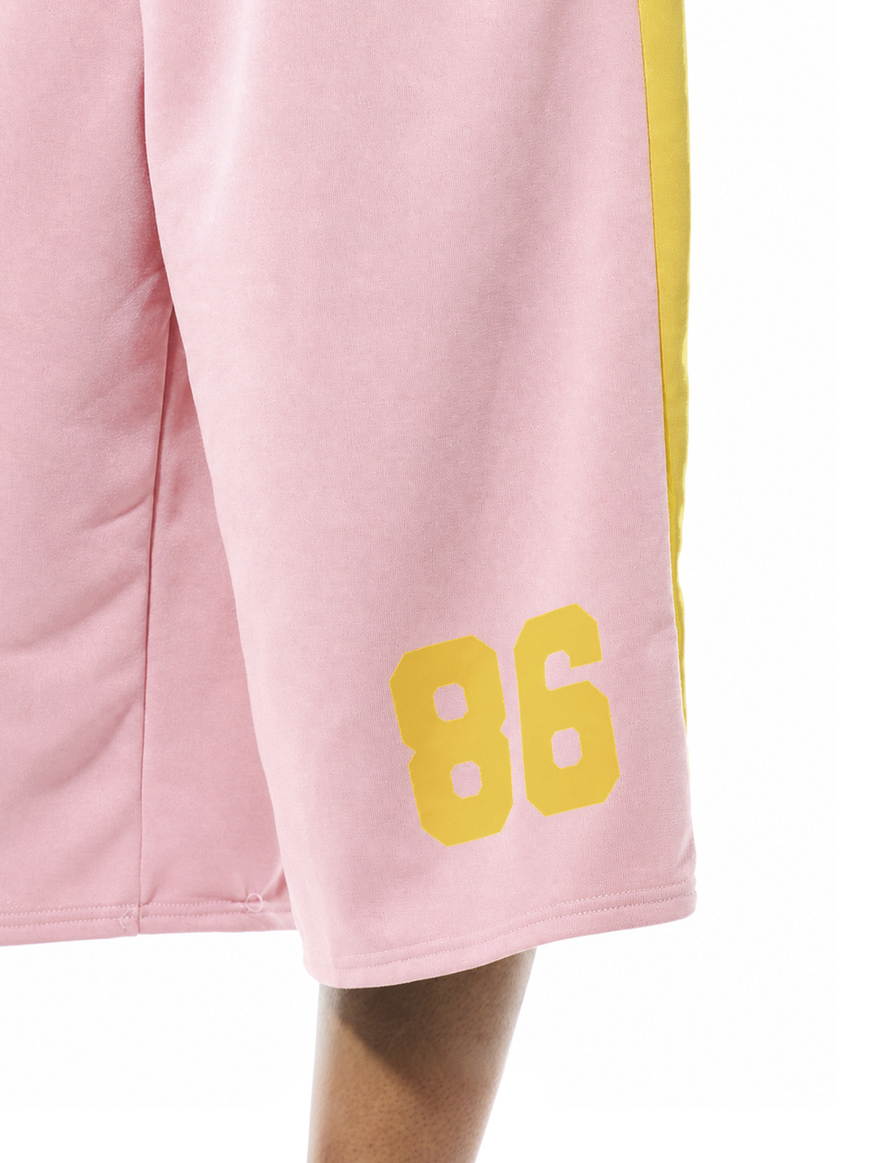 Plus Size Oversized Bermuda Shorts With Color Block Side Panel And Number Graphic Print Elastic Waist