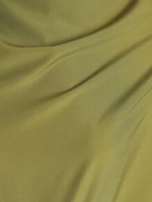 KSTM 優雅流暢披肩式上衣，垂墜剪裁高領設計，適合晚宴與正式場合 - 綠色 - 查看 5
