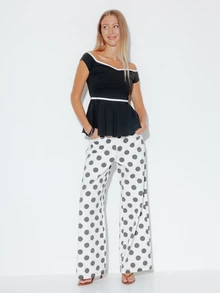 Pimkie Edition Women's Top, Contrast Trim, Short Sleeve, Regular Fit, Casual Everyday Wear - Black and White - View 3