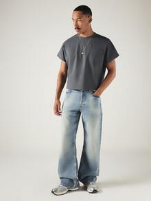 SUMWON Cropped Boxy Short Sleeve Crew Neck Pocket T-Shirt Solid Summer Casual Essential Top,Oversized T Shirt Men,Plain T Shirt Men,Casual Tops Men - Grey - View 3