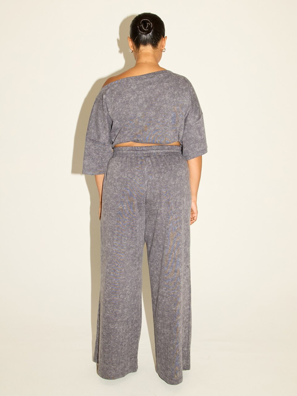Pantalon de survêtement grande taille décontracté traditionnel lavé à l'acide léger à porter au travail essentiels du quotidien Y2K minimal basiques loisirs gym hiver formel gris