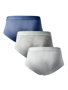 SUMWON 經典三角內褲 3 入裝 日常舒適款 品牌腰帶設計 中腰 多件超值組合 - 彩色 - 查看 2